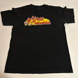World Industries Retro Corp Devil Crew Neck Cotton Black Tee Shirt - Small